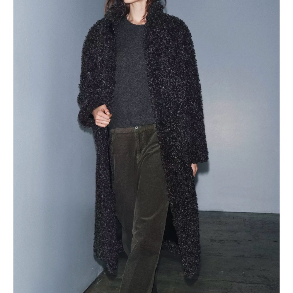Zara Black Teddy Jacket - Picture 2 of 2